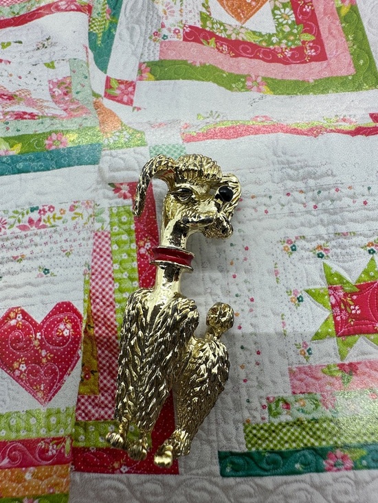The Unbranded Brand Other - Gold Poodle Dog Figurine Pet Accent - Gold Color